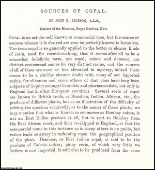 Item #506168 Sources of Copal : the term Copal is generally applied to the better or clearer...