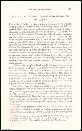 Item #506210 The Study of the Planets.-Stereograms of Mars. An original uncommon article from the...