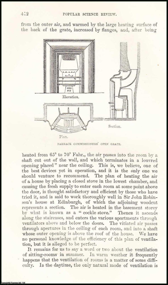 Item #506239 Ventilation & Ventilators. 14 pages, illustrated. An article printed in 1867,...