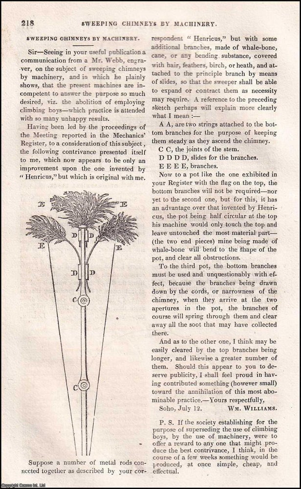 Item #506250 Mr. Thompson's Mechanical Ladder ; Sweeping Chimneys by Machinery; The...