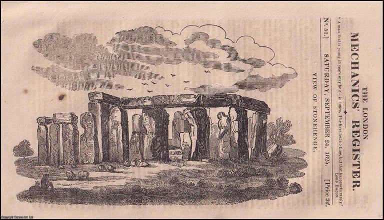 Item #506261 Description of Stonehenge, Salisbury Plain ; Mr. Partington's Sixth Lecture on...