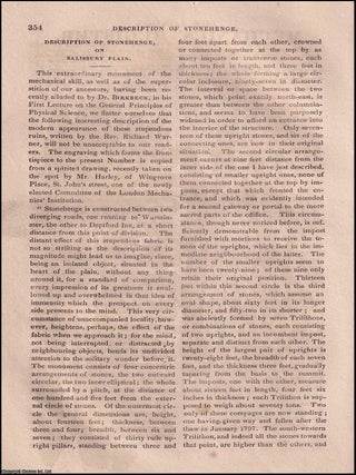 Description of Stonehenge, Salisbury Plain ; Mr. Partington's Sixth Lecture on Pneumatic & Hydrostatic Equilibrium & the Steam Engine, etc. A complete rare weekly issue of the London Mechanics' Register, 1825.