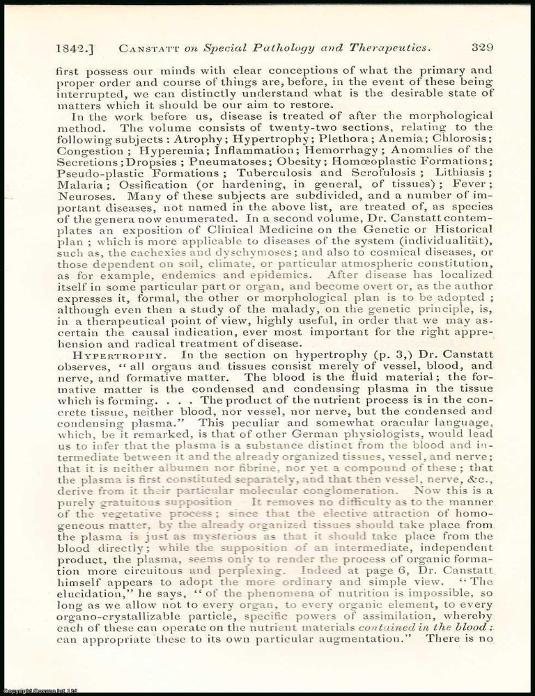 Item #506279 Pathology & Therapeutics, Founded on Clinical Observation. 21 pages. An article...