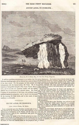 1833, Holy Island & Druids Altar, or Cromlech. Featured in a full weekly issue of the uncommon Irish Penny Magazine, 1833.