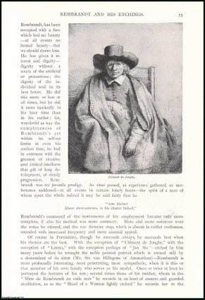 Item #506341 Rembrandt, his Etchings. An uncommon original article from the Pall Mall Magazine,...