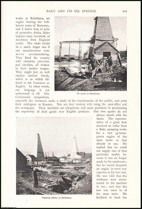 Item #506346 Baku & its Oil Springs. An uncommon original article from the Pall Mall Magazine,...