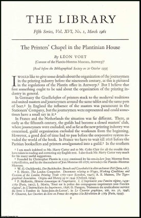 Item #506358 The Printers Chapel in the Plantinian House, Antwerp. An uncommon original article...