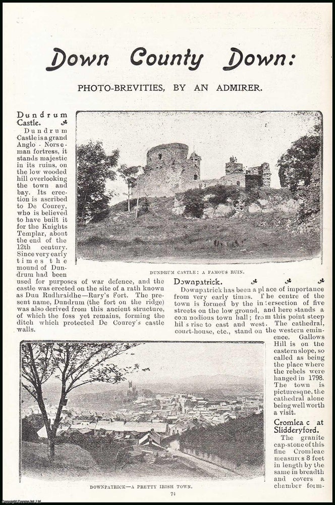 Item #506405 Bryansford ; Cromleac ; Downpatrick ; Dundrum Castle & more : Down County Down. An uncommon original article from the Tourist Magazine, 1898. Stated.