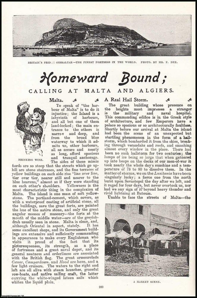 Item #506415 Homeward Bound : calling at Malta & Algiers. An uncommon original article from...