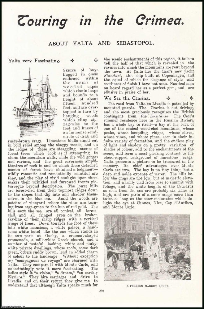 Item #506417 Touring in the Crimea : About Yalta & Sebastopol. An uncommon original article...