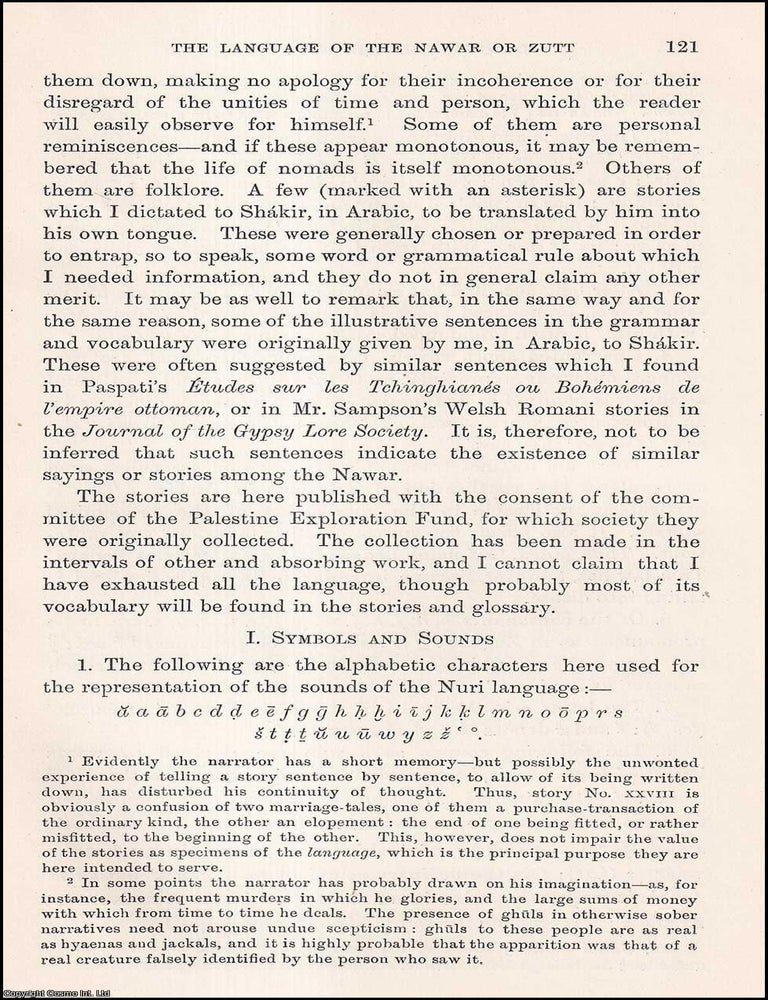 Item #506454 A Grammar & Vocabulary (part 1) of the Language of the Nawar or Zutt, the Nomad...