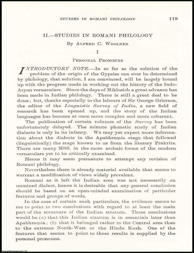 Personal Pronouns : Studies in Romani Philology. An uncommon original ...