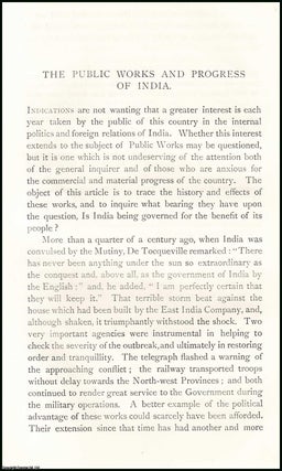 Item #506588 The Public Works & Progress of India. An uncommon original article from The Asiatic...