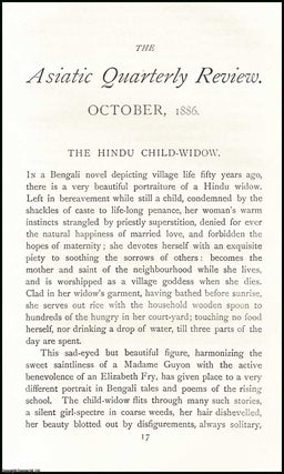 Item #506603 The Hindu Child-Widow : in a Bengali novel depicting village life fifty years ago,...