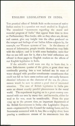 Item #506609 English Legislation in India. An uncommon original article from The Asiatic...