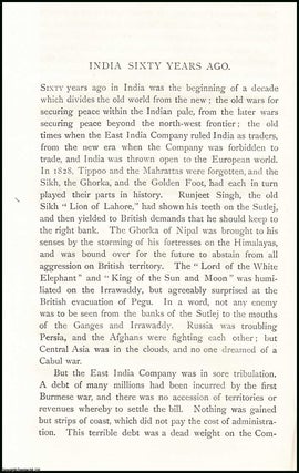 Item #506672 India Sixty Years Ago. An uncommon original article from The Asiatic Quarterly...