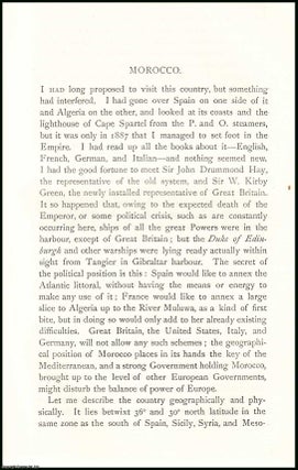 Item #506751 Morocco. An uncommon original article from The Asiatic Quarterly Review, 1890....