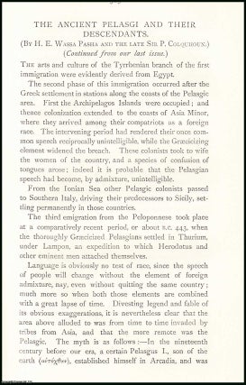 Item #506825 The Ancient Pelasgi (part 4) & Their Descendants. An uncommon original article from...