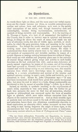 Item #506842 Symbolism. An original article from the Reliquary, Quarterly Journal & Review, 1887....
