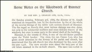 Item #506870 The Woodwork of Hanmer Church, Flint. An original article from the Reliquary,...