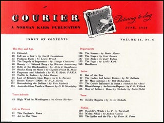 Courier. A Norman Kark publication. June 1950. Vol. 14 no.6. Cover designed by H.C. Paine. Featuring contributions by, Lewis Broad, George Glenwood, G.E. Hyde, and others. See picture for details of contents.