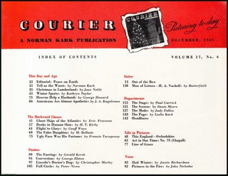 Courier. A Norman Kark publication. December 1951. Vol. 17 no.6. Featuring contributions by, Joan Noble, George Howard, Kathryn Taylor, and others. See picture for details of contents.