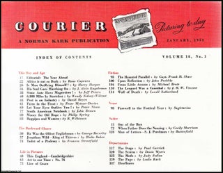 Courier. A Norman Kark publication. January 1952. Vol. 18 no.1. Featuring contributions by, Rene Caprara, Wendy Sidney-Wilmot, David Boyce, and others. See picture for details of contents.