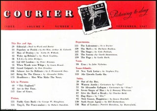 Courier. A Norman Kark publication. September 1947. Vol. 9 no.3. Cover designed by H.C. Paine. Featuring contributions by, Peter Browne, Alexander Dilke, Don Dresden, and others. See picture for details of contents.