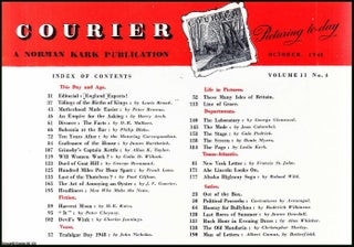 Courier. A Norman Kark publication. October 1948. Vol. 11 no.4. Featuring contributions by, Harry Arch, James Borthwick, Frank Lane, and others. See picture for details of contents.
