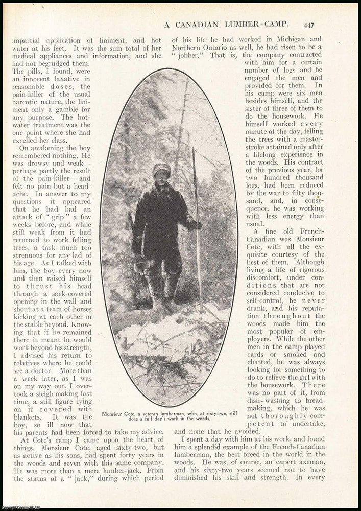 Item #507302 A Canadian Lumber-Camp. 12 pages, illustrated. An article printed in 1917, written...