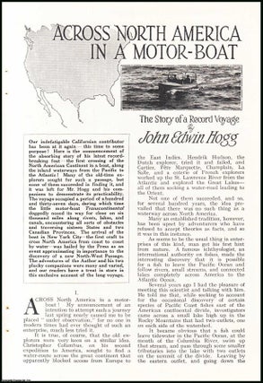 Item #507354 Across North-America in a Motor-Boat. A complete 5 part uncommon original article...