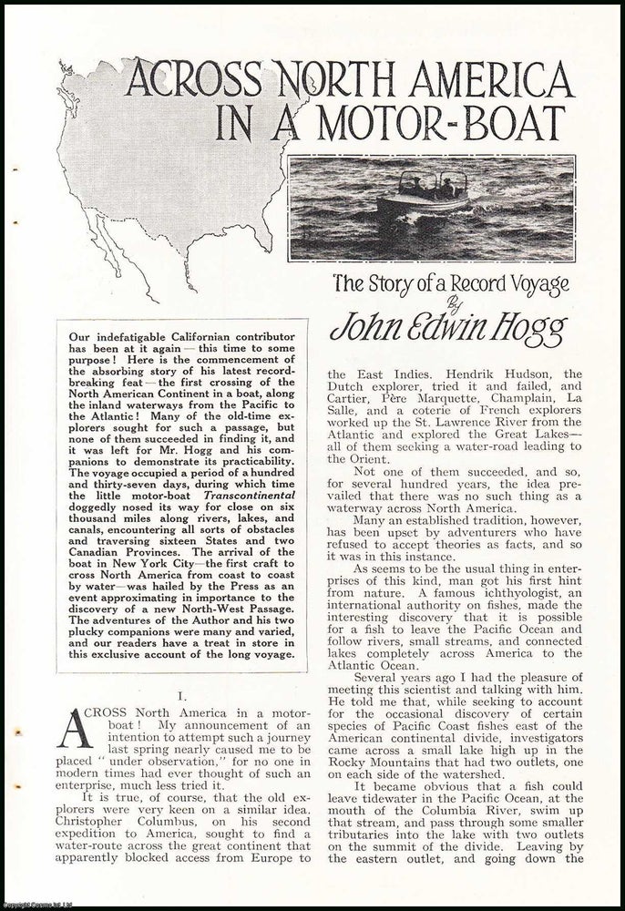 Item #507354 Across North-America in a Motor-Boat. WIDE WORLD MAGAZINE : Truth really is stranger...