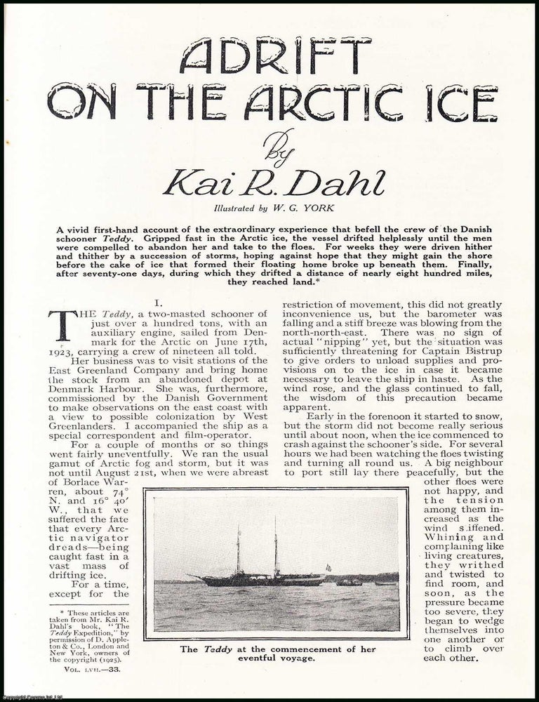 Item #507358 Adrift on the Arctic Ice on Teddy, a two-masted schooner. WIDE WORLD MAGAZINE :...
