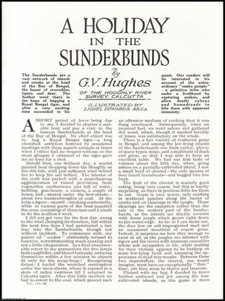 A Holiday in the Sunderbunds, islands & creeks at the head of the Bay of Bengal : hunting a Royal Bengal tiger. WIDE WORLD MAGAZINE : Truth really is stranger than fiction : This is an uncommon original article taken from the Wide World Magazine, 1926.