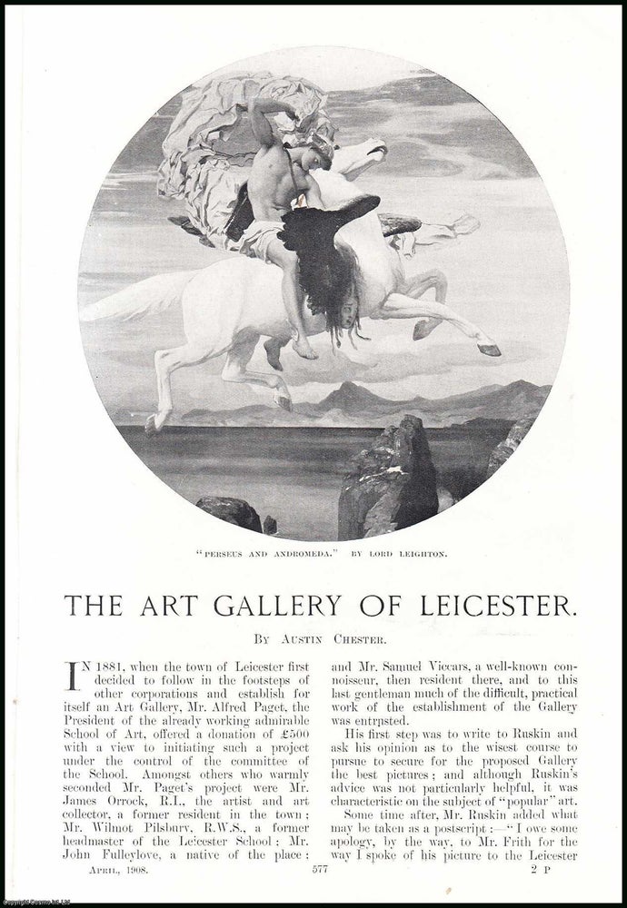 Item #507527 The Art Gallery of Leicester. An original article from the Windsor Magazine, 1908. Austin Chester.