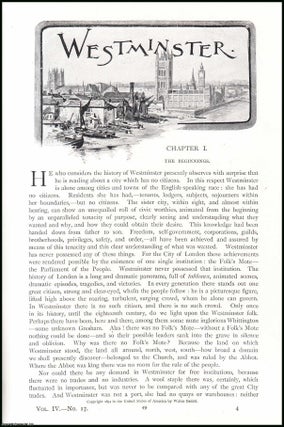 Westminster, London. A complete 7 part uncommon original article from. Walter Besant.