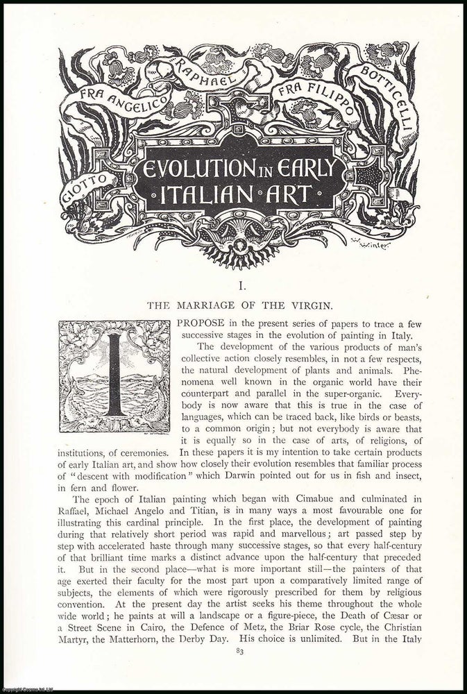 Item #507577 Evolution in Early Italian Art : The Marriage of the Virgin. 60 pages, illustrated....