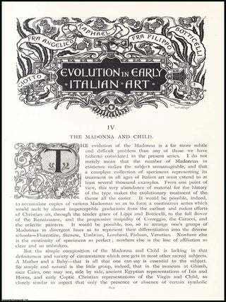 Evolution in Early Italian Art : The Marriage of the Virgin. 60 pages, illustrated. An article printed in 1895, written by Grant Allen.