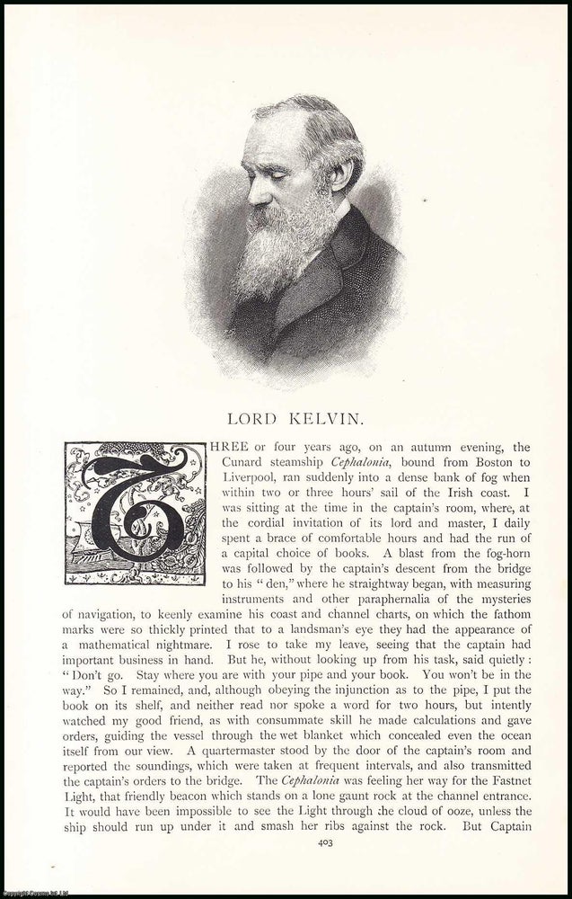 Item #507585 Lord Kelvin : British mathematician. An uncommon original article from the Pall Mall Magazine, 1895. Arthur Warren.