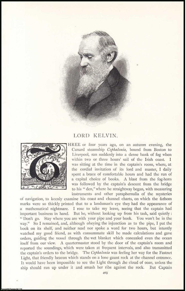 Item #507585 Lord Kelvin : British mathematician. 20 pages, illustrated. An article printed in...