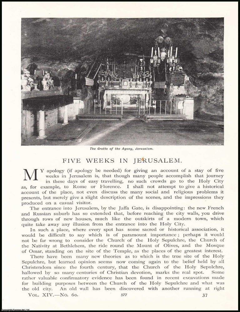 Item #507608 Five Weeks in Jerusalem. 9 pages, illustrated. An article printed in 1898, written...