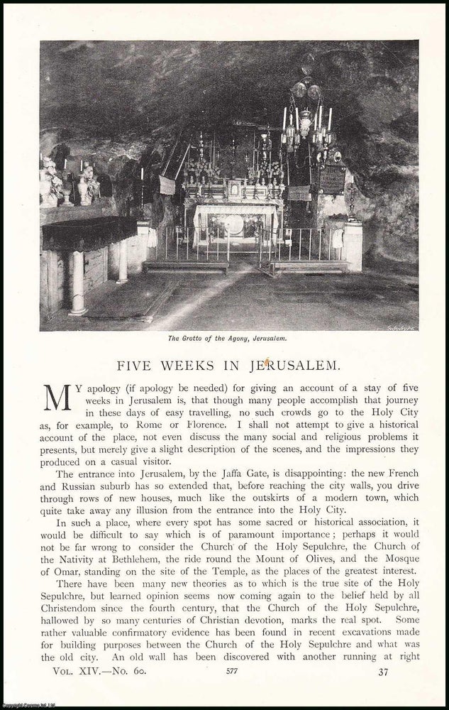 Item #507608 Five Weeks in Jerusalem. 9 pages, illustrated. An article printed in 1898, written...