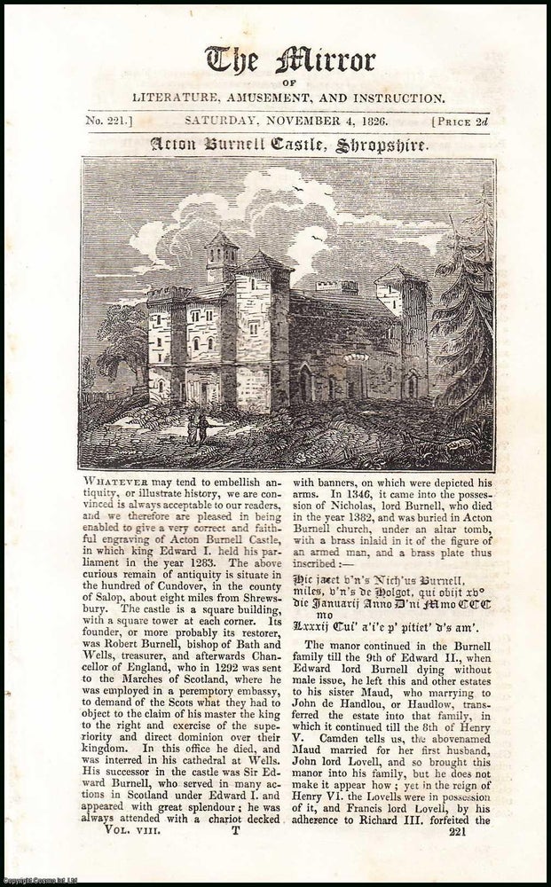 Item #507816 Acton Burnell Castle, Shropshire. A complete rare weekly issue of A complete rare...