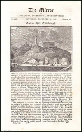 Item #507823 Calton Hill, Edinburgh. A complete rare weekly issue of the Mirror of Literature,...