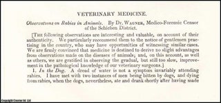 Item #507859 Observations on Rabies in Animals, by Dr. Wagner, Medico-Forensic Censor of the...