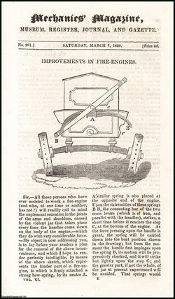 Item #507869 Improvements in Fire-Engines; Mr. Ibbetson's Geometric Chuck; Extinguishing Fires,...