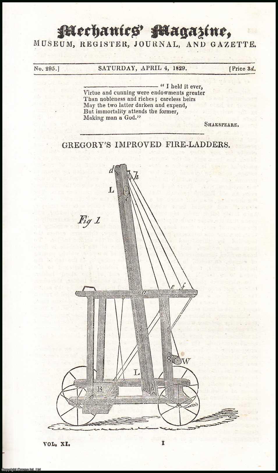 Gregory's Improved Fire-Ladders; Paddle Wheels; Stability of Canoes ...