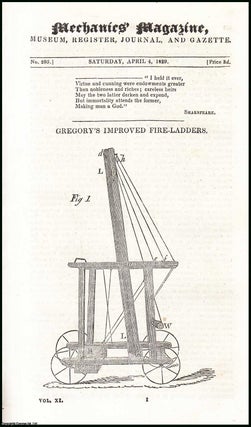 Item #507873 Gregory's Improved Fire-Ladders; Paddle Wheels; Stability of Canoes; Prevention of...