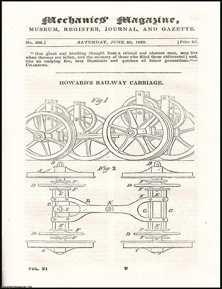 Item #507883 Howard's Railway Carriage; Preventing Loss of Life by Fire; Mr. Child's...