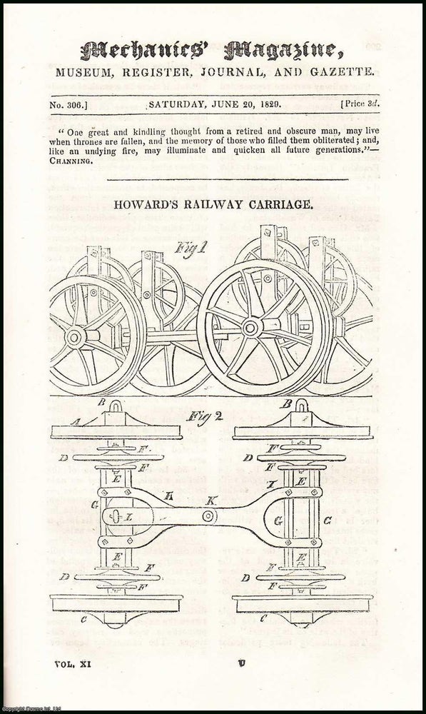 Item #507883 Howard's Railway Carriage; Preventing Loss of Life by Fire; Mr. Child's...